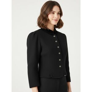 Geiger Austria Boiled Wool Jacket Button Front size 38 Black